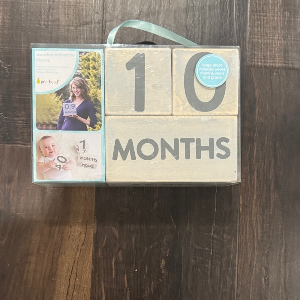 Pearhead Gray and Cream Milestone Blocks